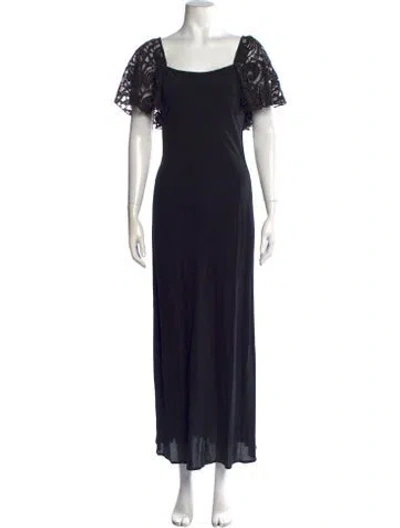 Pre-owned Christy Dawn Silk Long Dress In Black