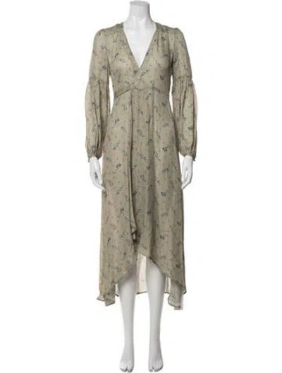 Pre-owned Christy Dawn Silk Long Dress In Multi