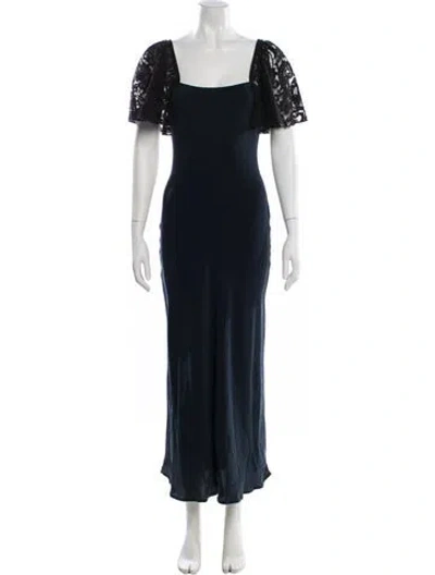 Pre-owned Christy Dawn Silk Long Dress W/ Tags In Blue