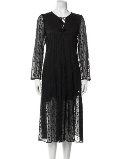 Pre-owned Christy Dawn Silk Midi Length Dress In Blue