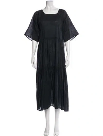 Pre-owned Christy Dawn Square Neckline Long Dress In Black
