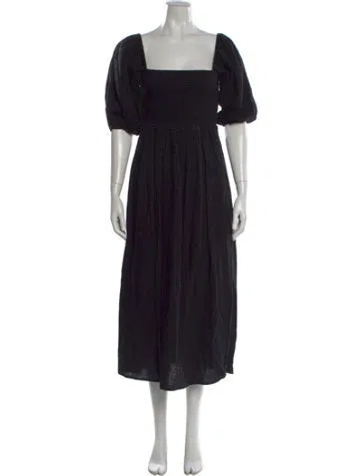 Pre-owned Christy Dawn Square Neckline Long Dress In Black
