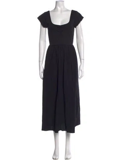 Pre-owned Christy Dawn Square Neckline Long Dress In Black