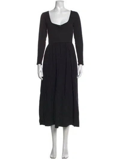 Pre-owned Christy Dawn Square Neckline Long Dress In Black