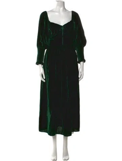Pre-owned Christy Dawn Square Neckline Long Dress In Black