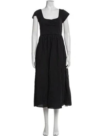 Pre-owned Christy Dawn Square Neckline Long Dress In Blue