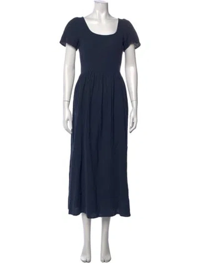 Pre-owned Christy Dawn Square Neckline Long Dress In Blue