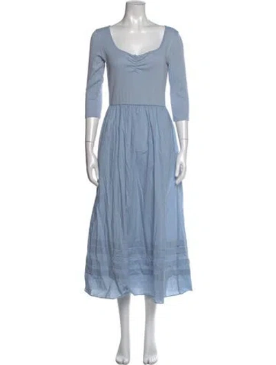 Pre-owned Christy Dawn Square Neckline Long Dress In Blue