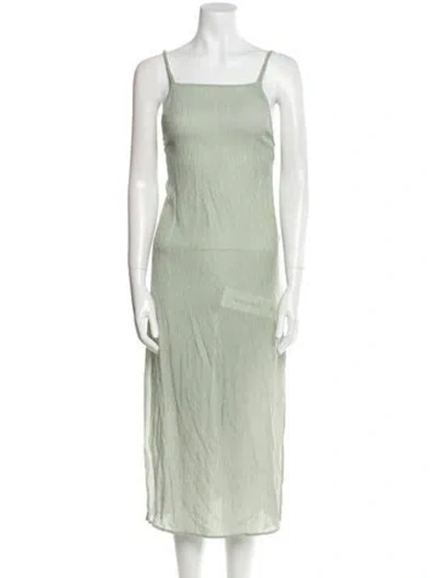 Pre-owned Christy Dawn Square Neckline Long Dress In Green