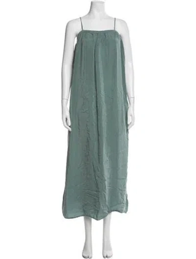 Pre-owned Christy Dawn Square Neckline Long Dress In Green