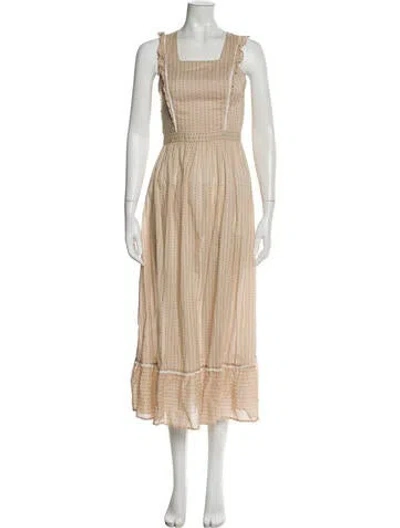 Pre-owned Christy Dawn Square Neckline Long Dress In Neutral
