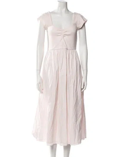 Pre-owned Christy Dawn Square Neckline Long Dress In Pink