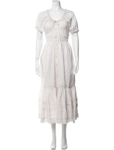 Pre-owned Christy Dawn Square Neckline Long Dress In White