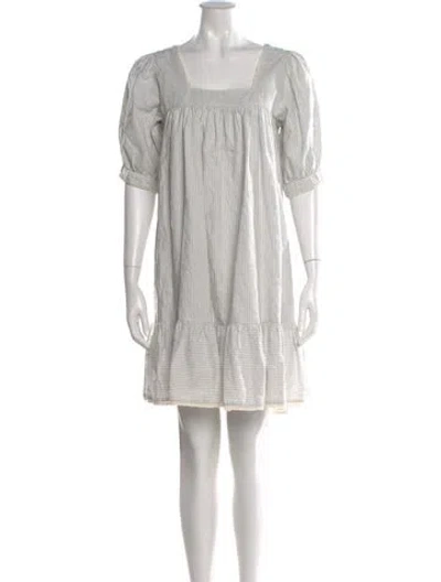Pre-owned Christy Dawn Square Neckline Mini Dress In Multi