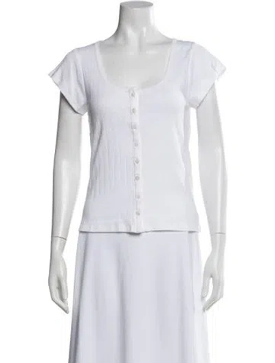 Pre-owned Christy Dawn Square Neckline Short Sleeve Top W/ Tags In White