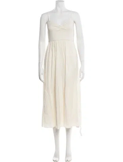 Pre-owned Christy Dawn Strapless Midi Length Dress W/ Tags In Neutral