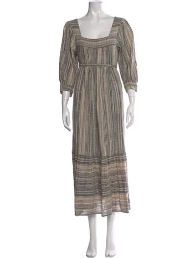 Pre-owned Christy Dawn Striped Long Dress In Multi