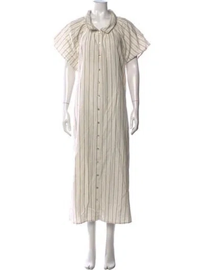 Pre-owned Christy Dawn Striped Long Dress W/ Tags In Neutrals