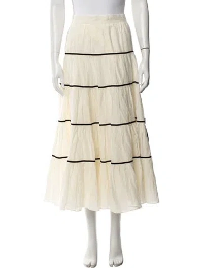 Pre-owned Christy Dawn Striped Midi Length Skirt In Neutral
