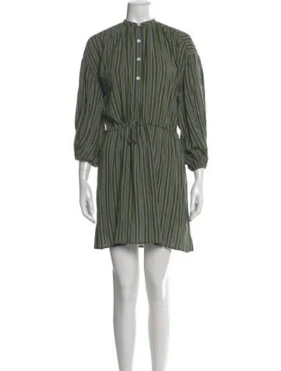 Pre-owned Christy Dawn Striped Mini Dress W/ Tags In Green