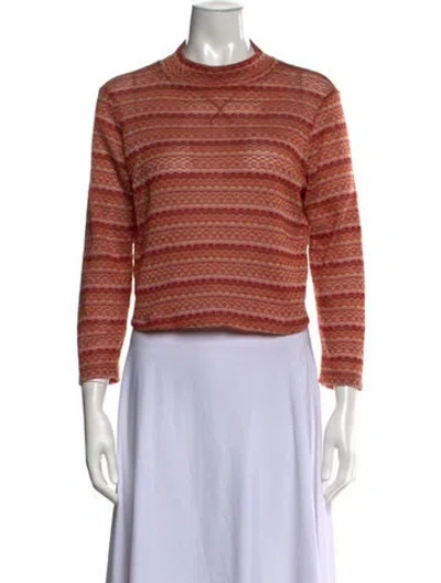 Pre-owned Christy Dawn Striped Mock Neck Sweater In Multicolor