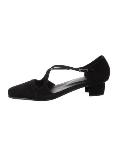 Pre-owned Christy Dawn Suede Pumps In Black