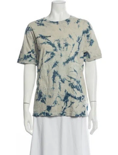 Pre-owned Christy Dawn Tie-dye Print Crew Neck T-shirt In White