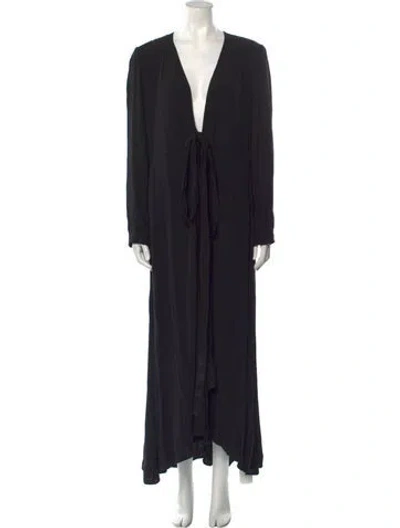 Pre-owned Christy Dawn V-neck Long Dress In Black