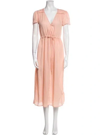 Pre-owned Christy Dawn V-neck Long Dress In Pink