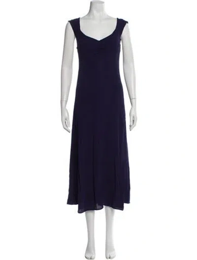 Pre-owned Christy Dawn V-neck Long Dress In Purple