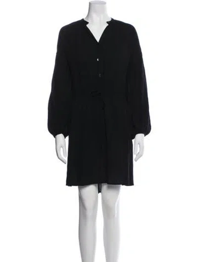 Pre-owned Christy Dawn V-neck Mini Dress In Black