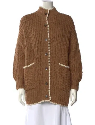 Pre-owned Christy Dawn Wool Mock Neck Sweater In Brown