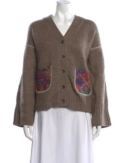 Pre-owned Christy Dawn Wool Patterned Sweater W/ Tags In Brown