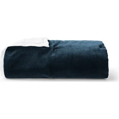 Christy Eltham Luxury Velvet Cotton Bedrunner In Blue