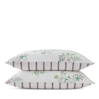 Christy Fig Leaves Pillowcase Set, Standard In White