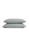 Christy Flannel Marl Brushed Cotton Pillow Sham Pairs In Silver