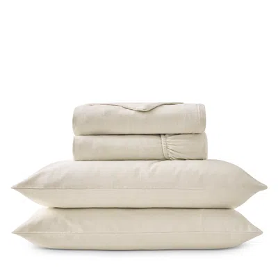 Christy Flannel Marl Solid Sheet Set, Full In Brown
