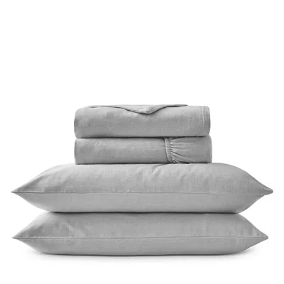 Christy Flannel Marl Solid Sheet Set, Full In Gray