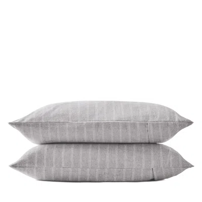 Christy Flannel Marl Stripe King Pillowcase, Pair In Gray