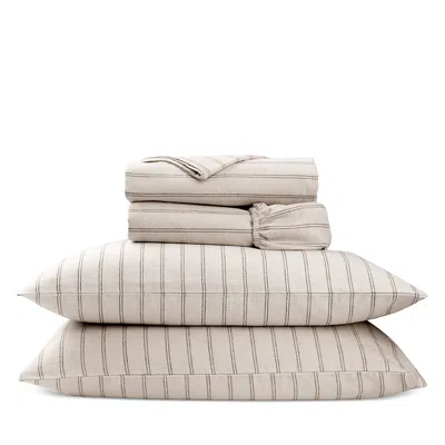 Christy Flannel Marl Stripe Sheet Set, Twin In Neutral