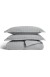 Christy Flannel Stripe Brushed Cotton Duvet Cover Sets In Silver