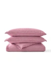 Christy Gingham Ruffle Luxury Cotton Duvet Cover Sets In Pink