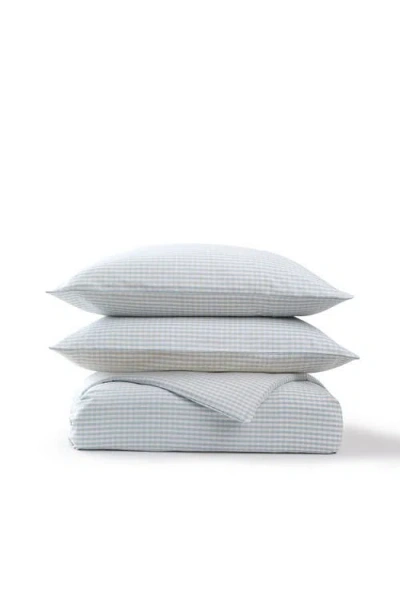 Christy Gingham Yarn Dye Airy Cotton Duvet Cover Sets In Blue