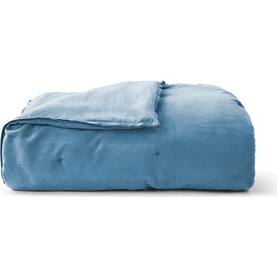 Christy Harewood Luxury Double Sided Velvet Bedspread In Blue