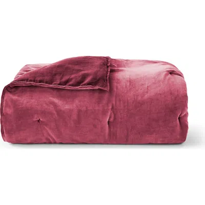 Christy Harewood Luxury Double Sided Velvet Bedspread In Red