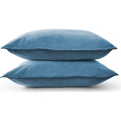 Christy Harewood Luxury Double Sided Velvet Sham Pair In Blue