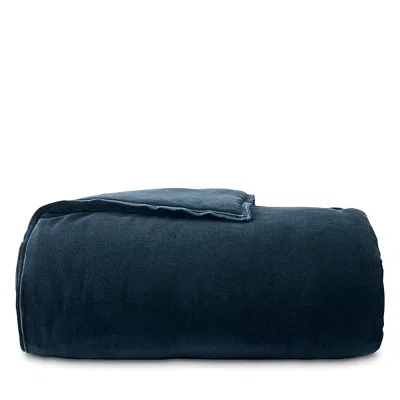 Christy Harewood Reversible Cotton Velvet Bedspread, Full/queen In Blue