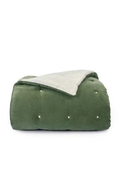 Christy - Jaipur Velvet Throw - Olive In Green