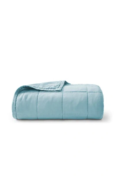 Christy Laundered Cotton Luxury Percale Quilted Bedspread In Blue