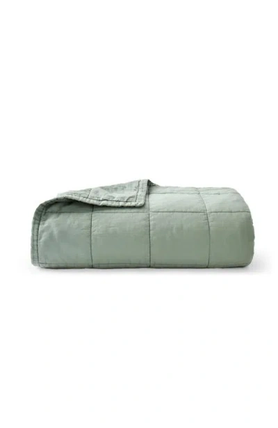 Christy Laundered Cotton Luxury Percale Quilted Bedspread In Green